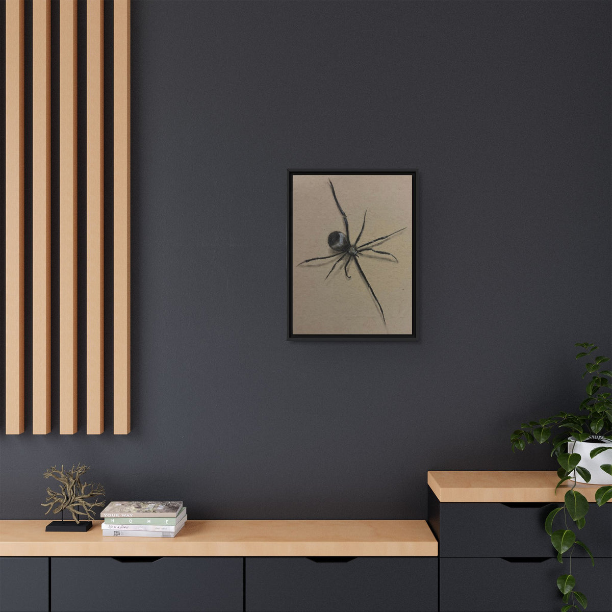 Framed Canvas Spider Wall Art