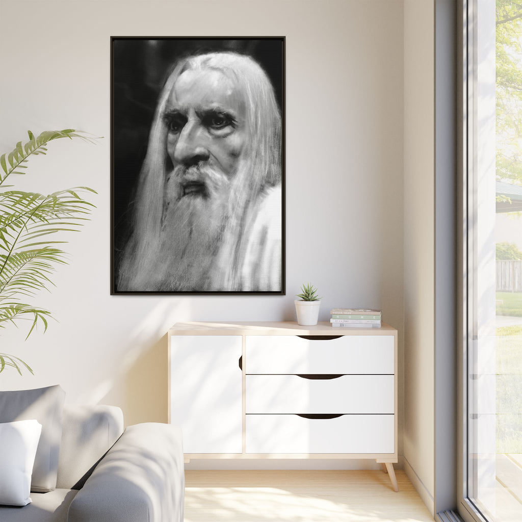 “white wizard” Matte Canvas, Framed (Multi-color)