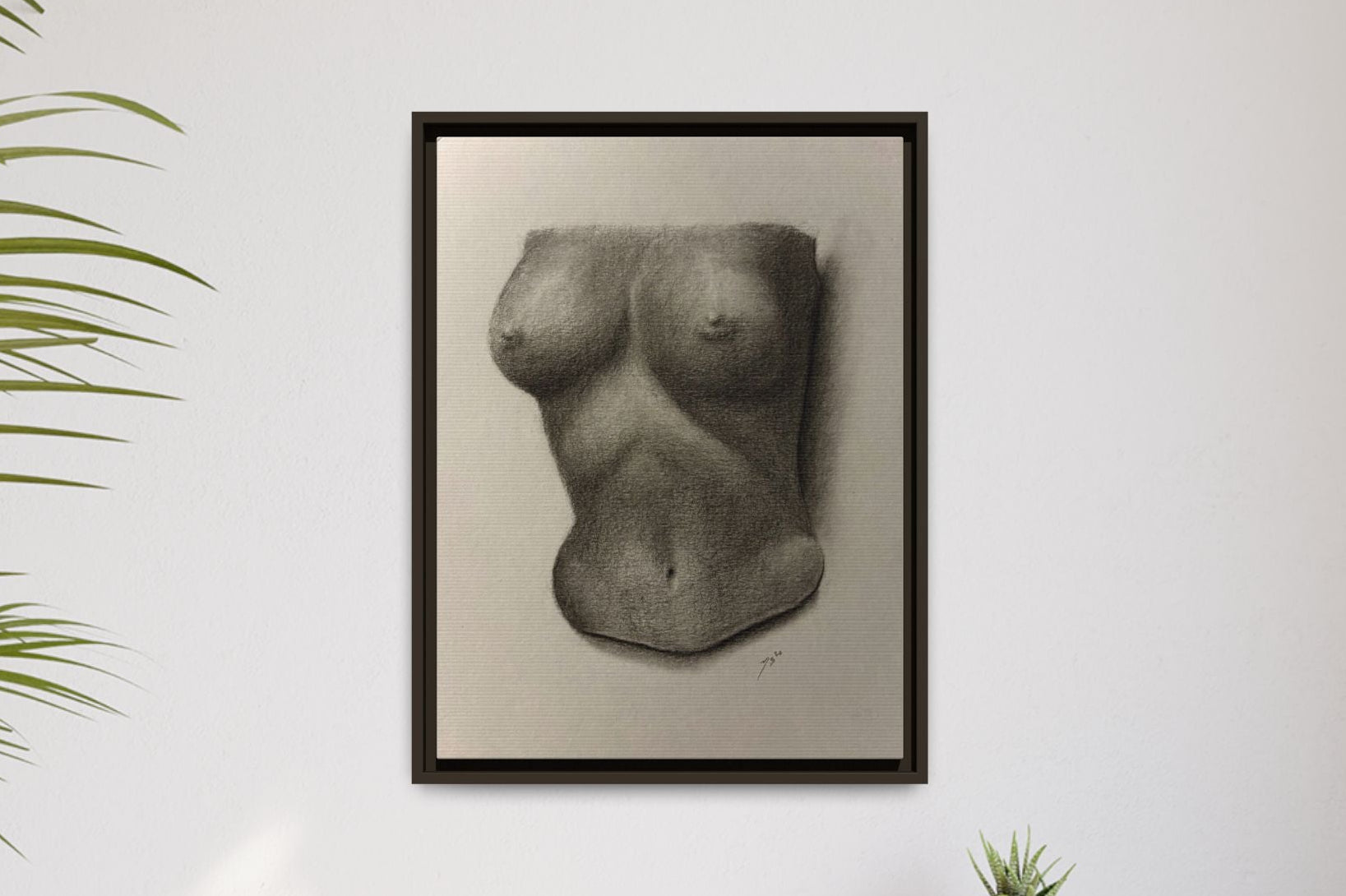 "BODY STUDY NO.4" Matte Canvas, Framed (Multi-color)