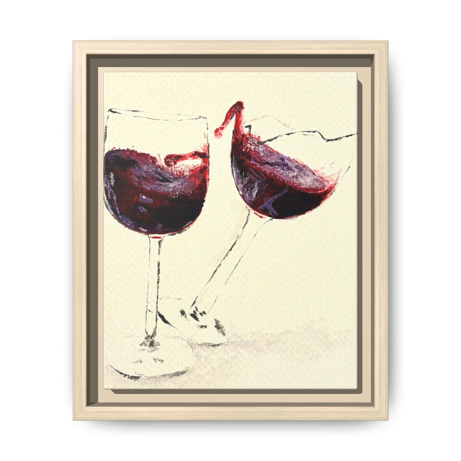 “Wine Glasses” Matte Canvas, Framed (Multi-color)