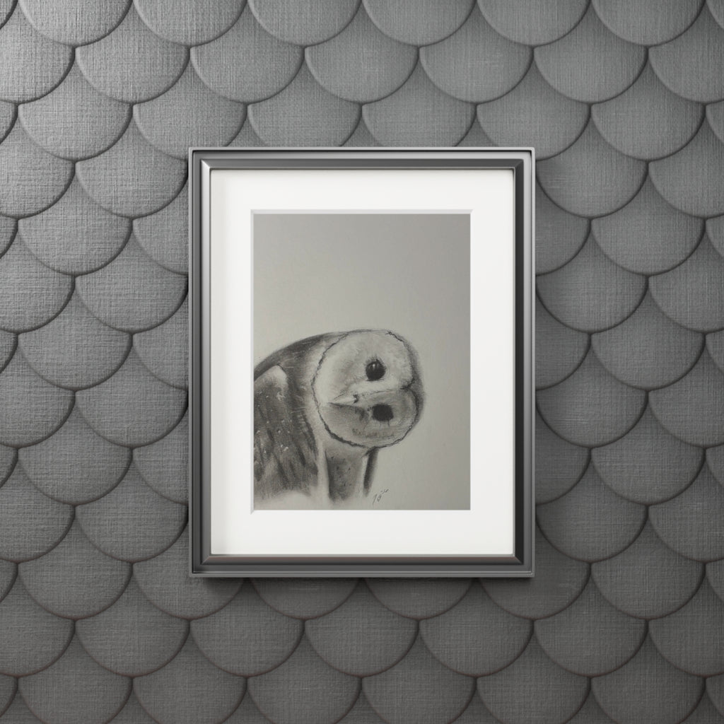 “Good Morning Owl” Fine Art Prints (Passepartout Paper Frame)