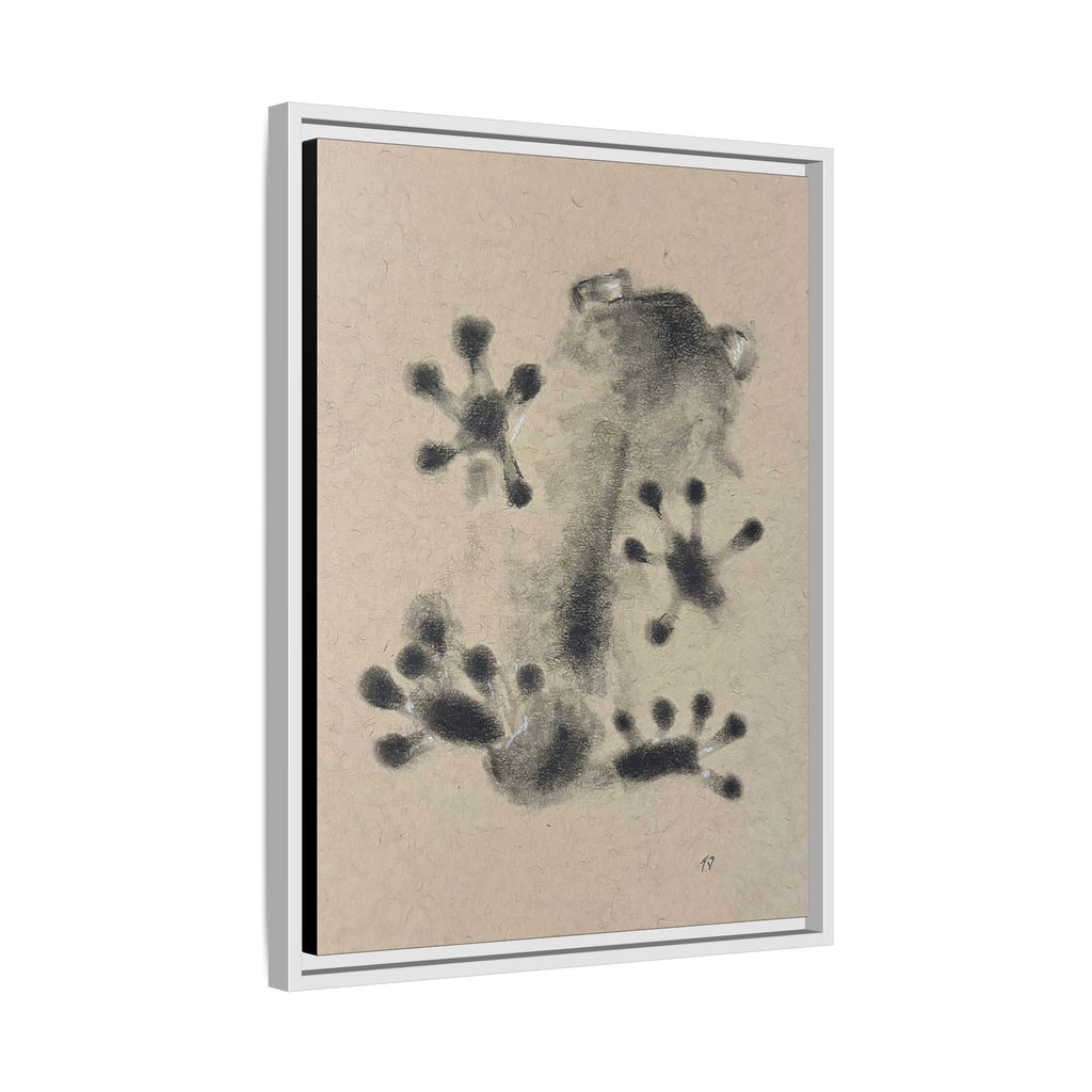 "ICY" FROG Framed Abstract Frog Ink Art — Matte Canvas Wall Print
