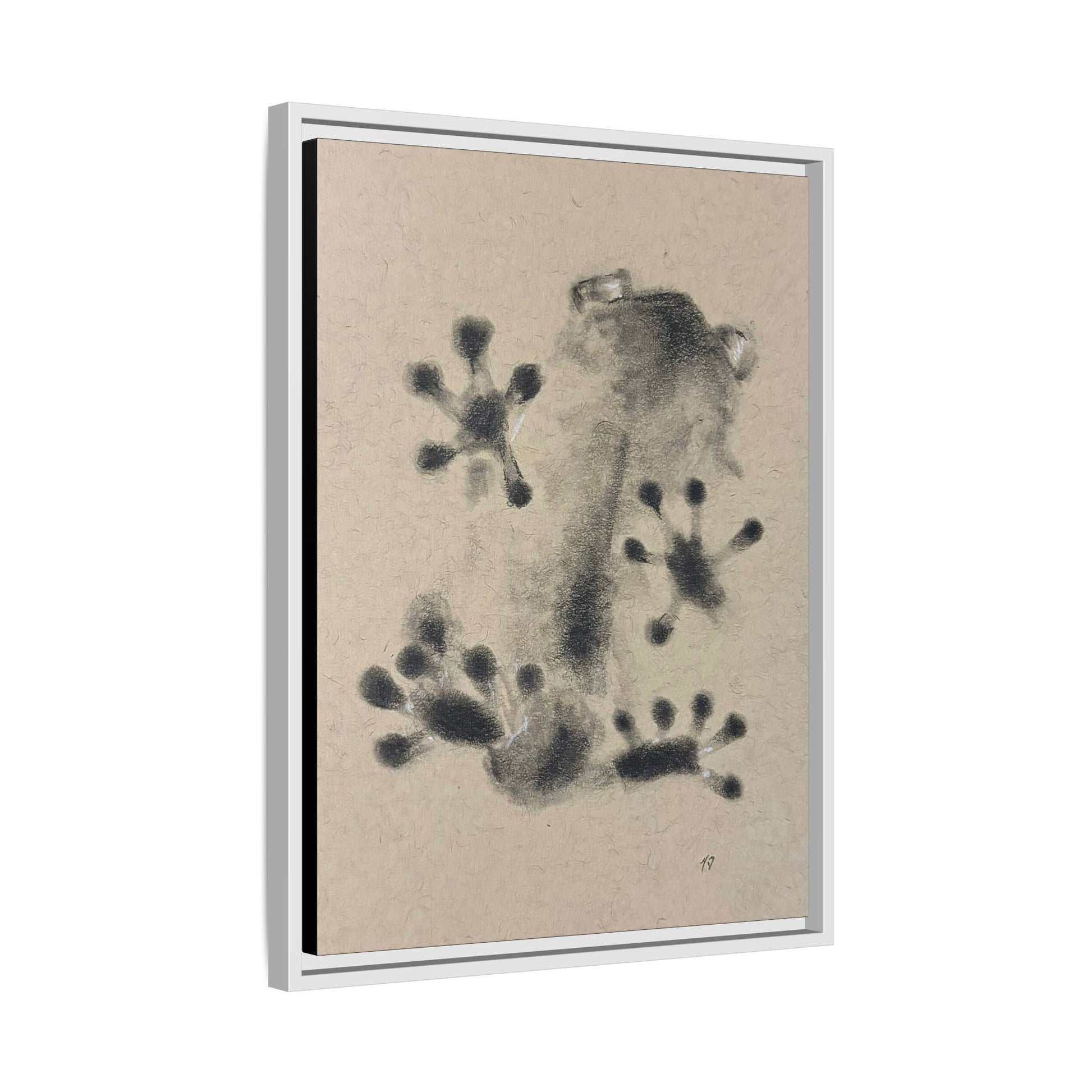 "ICY" FROG Framed Abstract Frog Ink Art — Matte Canvas Wall Print