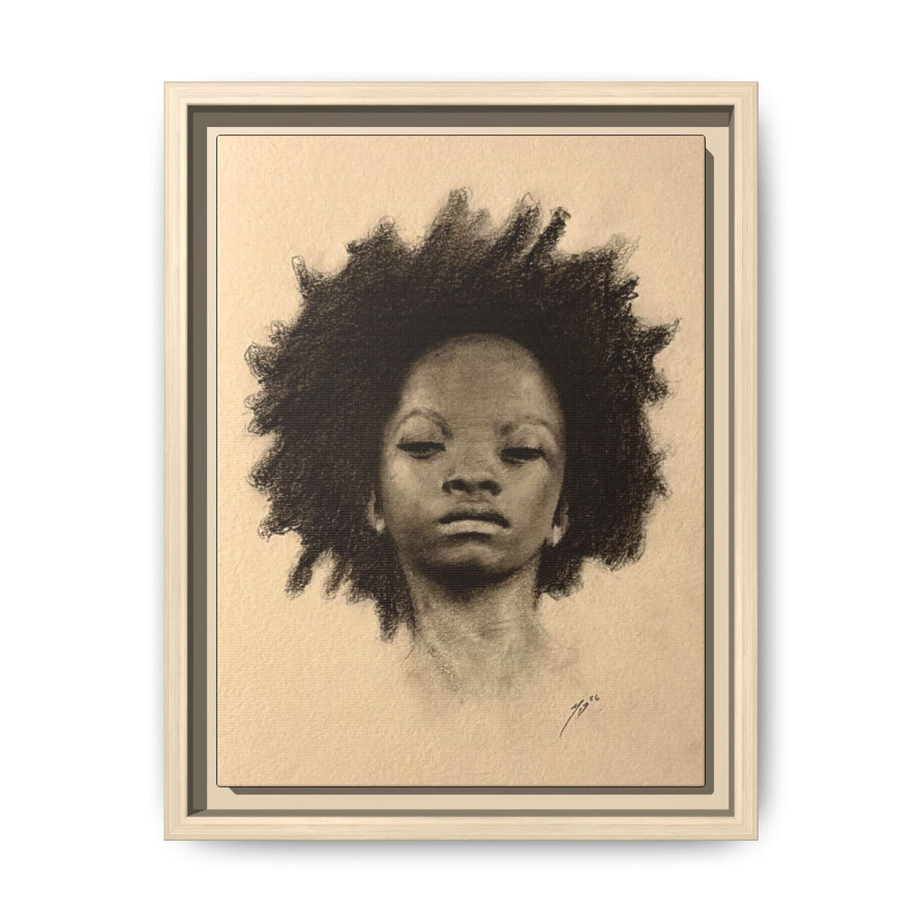 Afro Portrait Matte Canvas Print (Framed)