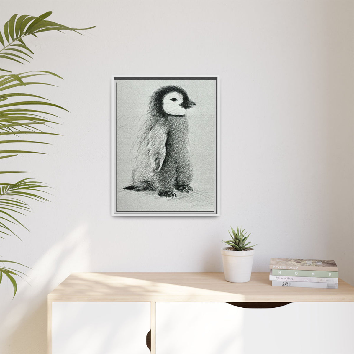 “Alex” Graphite Framed Canvas Print