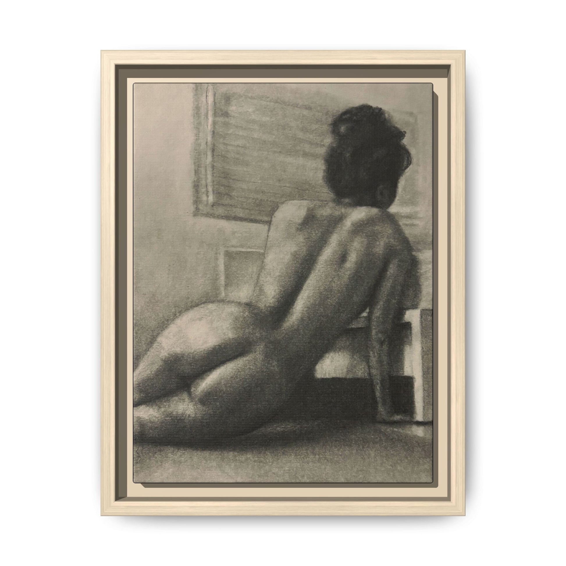 “SITTING PRETTY” Matte Canvas, Framed (Multi-color)