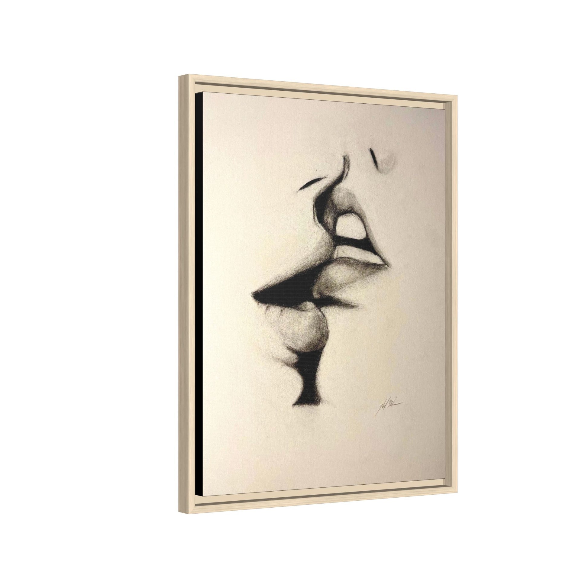 “LIP LOCK” Matte Canvas, Framed (Multi-color)