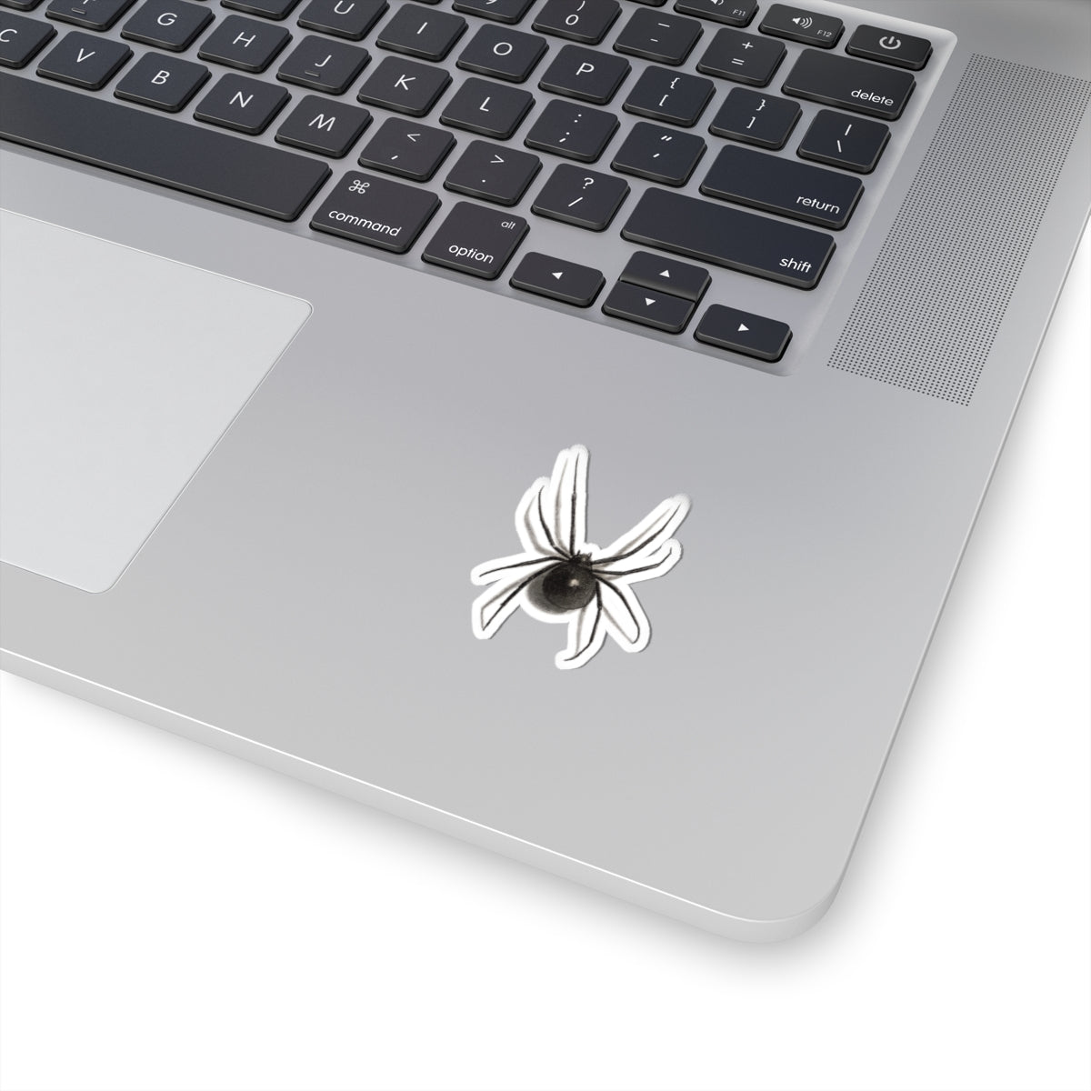 Black Widow Spider Kiss-Cut Sticker — Realistic Arachnid Laptop Decal