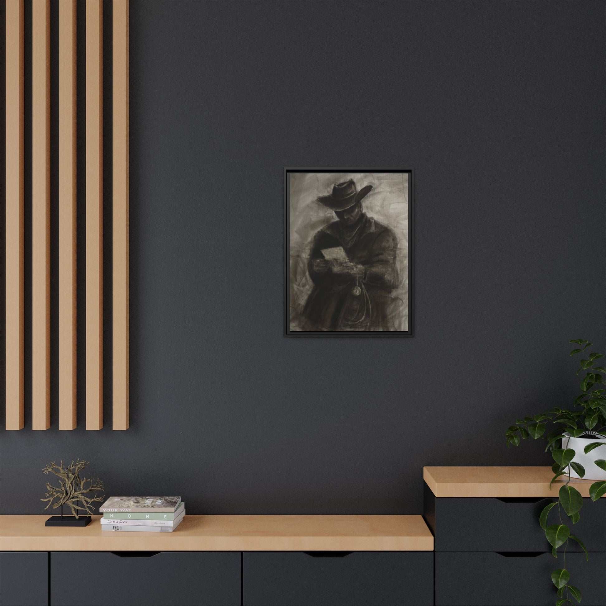 “Cowboy” Matte Canvas, Framed (Multi-color)