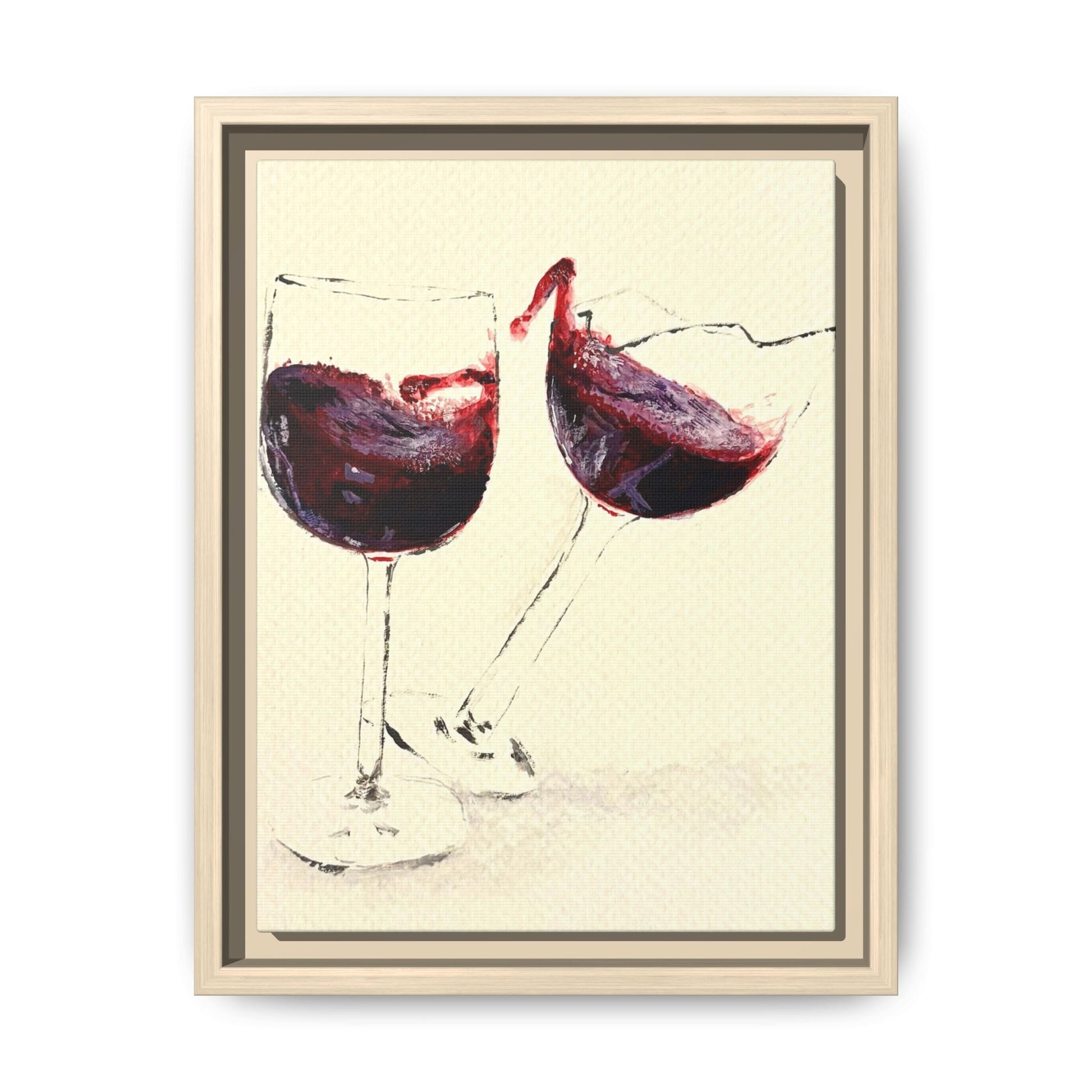 “Wine Glasses” Matte Canvas, Framed (Multi-color)