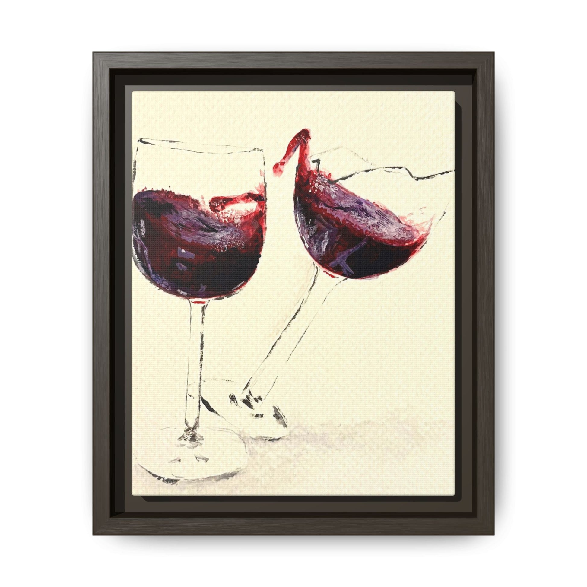 “Wine Glasses” Matte Canvas, Framed (Multi-color)