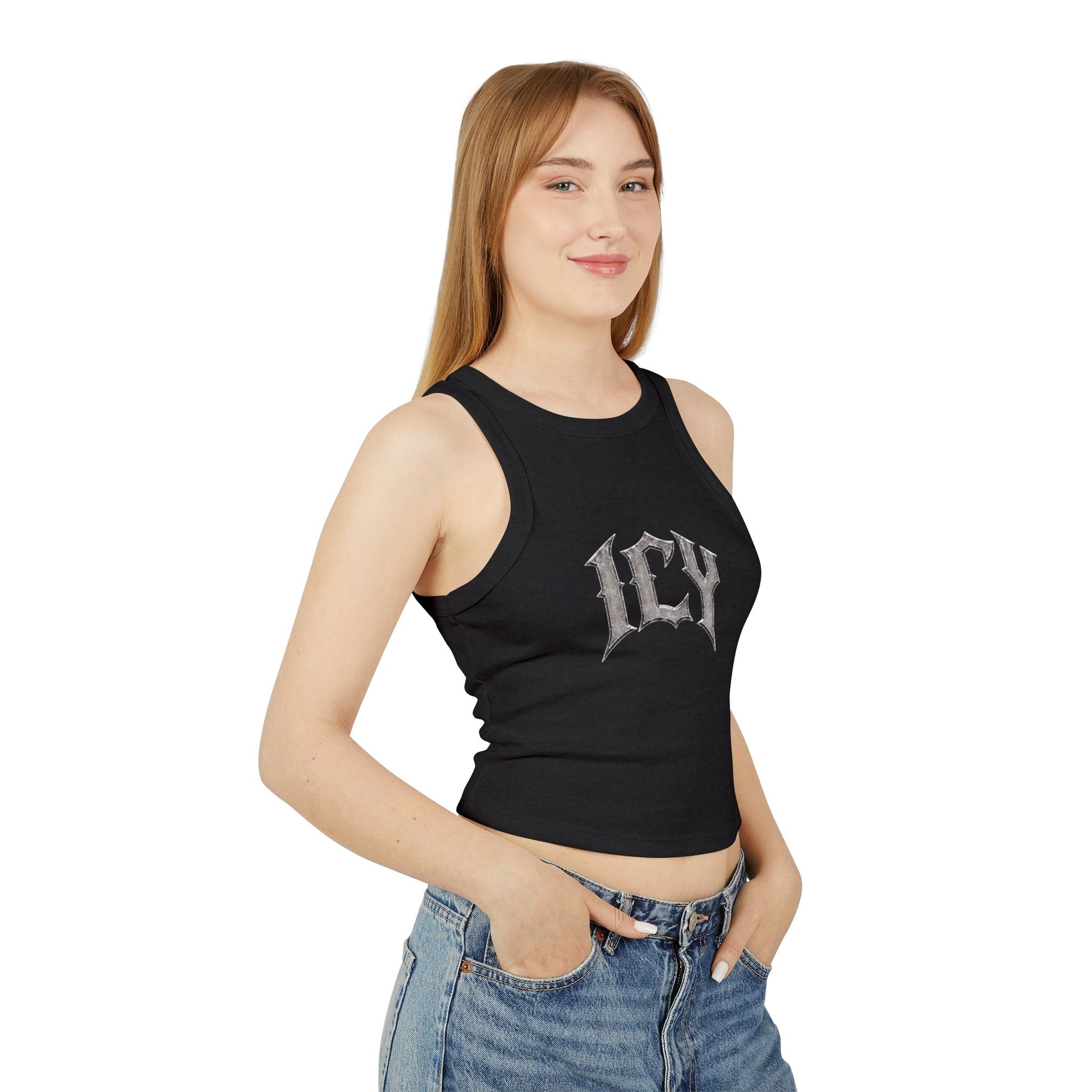 Icy Statue Crop Tank Top — Vintage Roman Racer Tank