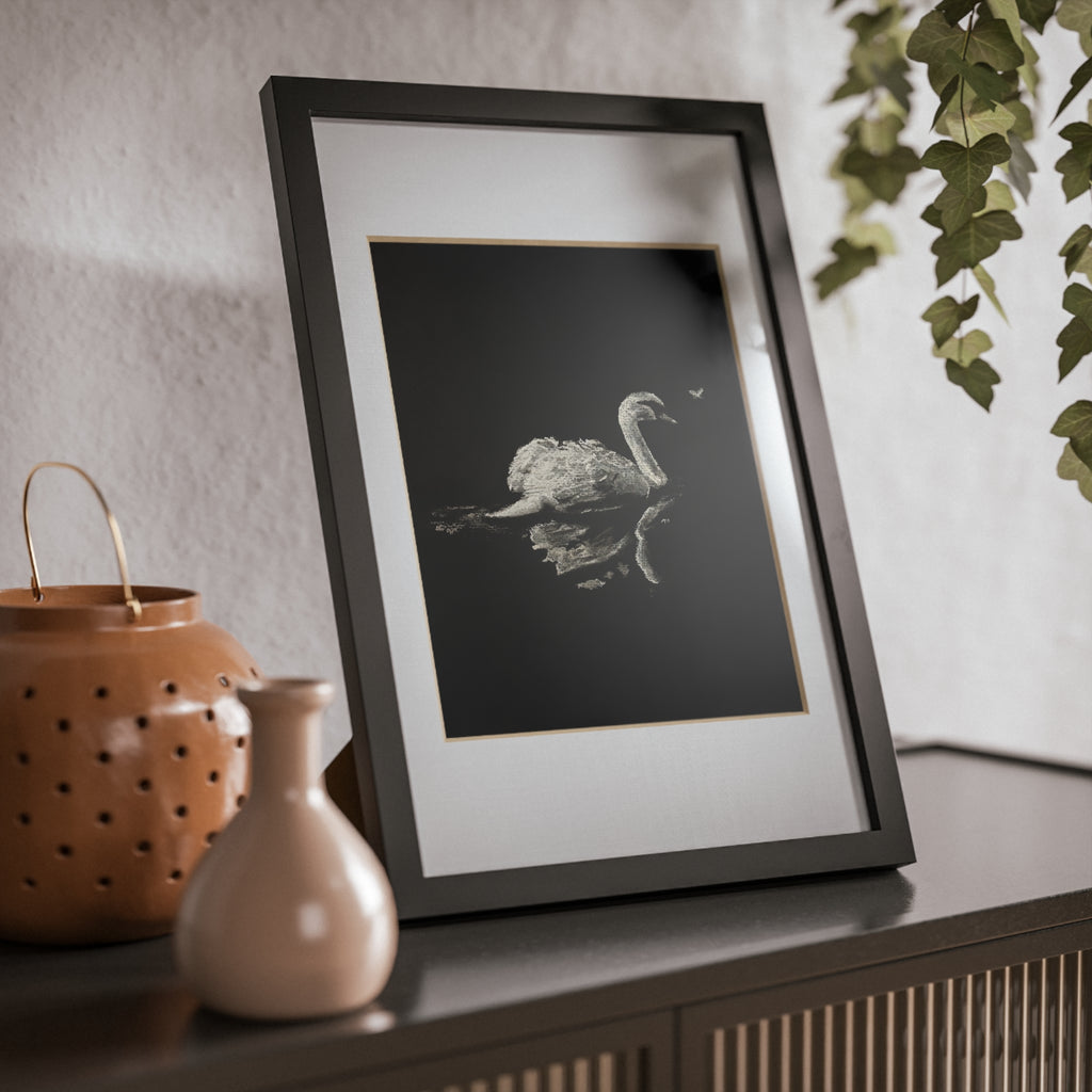 “Swan” Framed Posters, Black