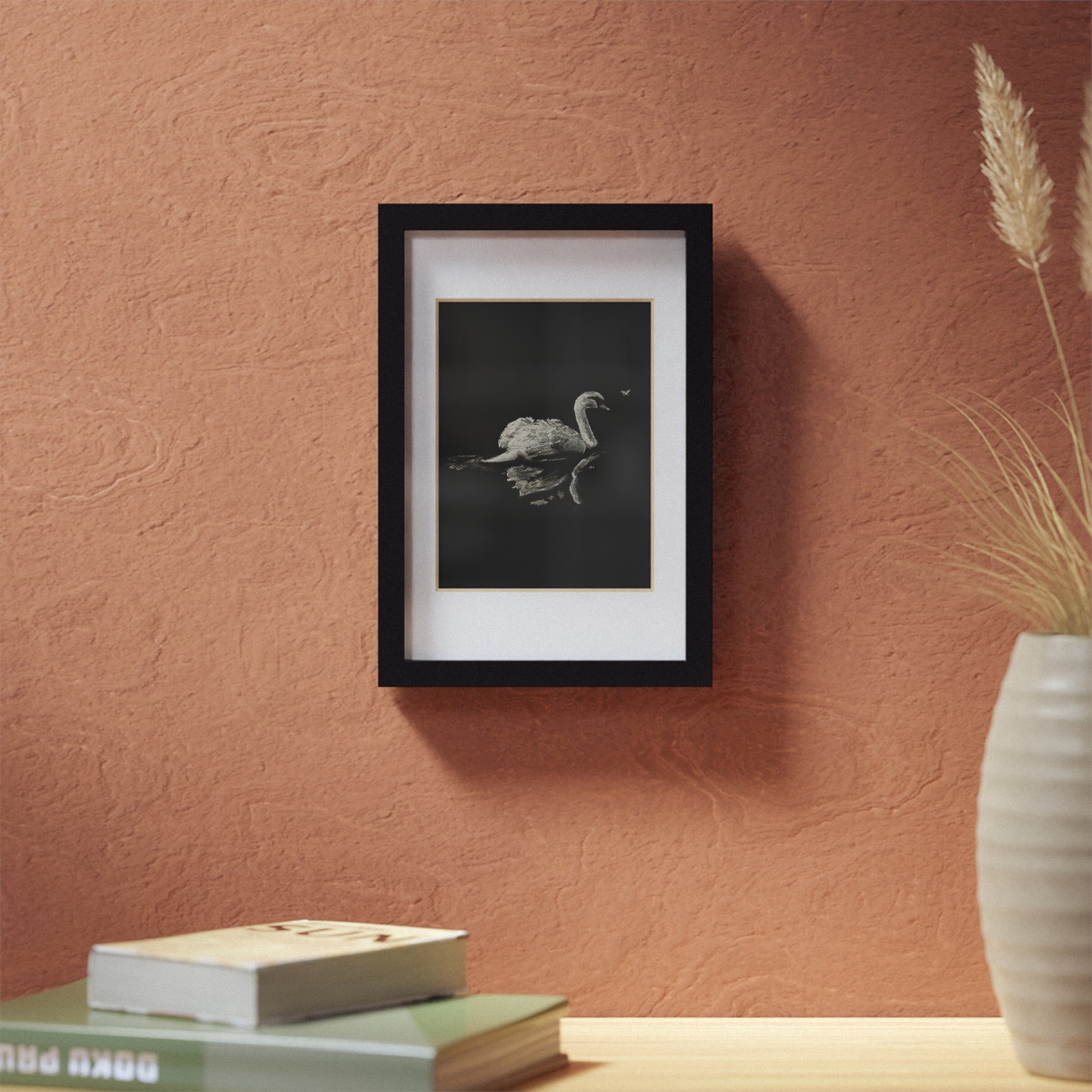 “Swan” Framed Posters, Black