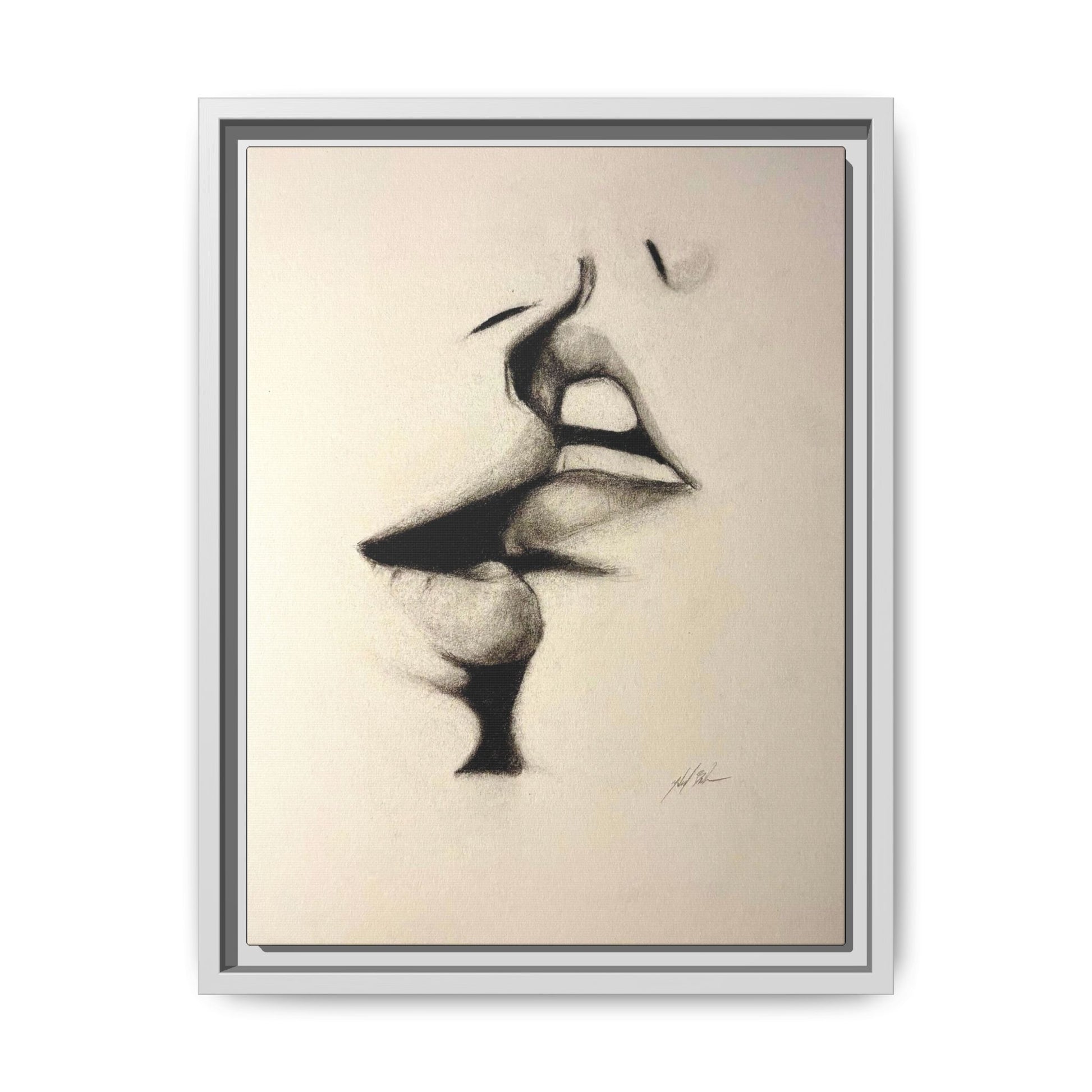 “LIP LOCK” Matte Canvas, Framed (Multi-color)