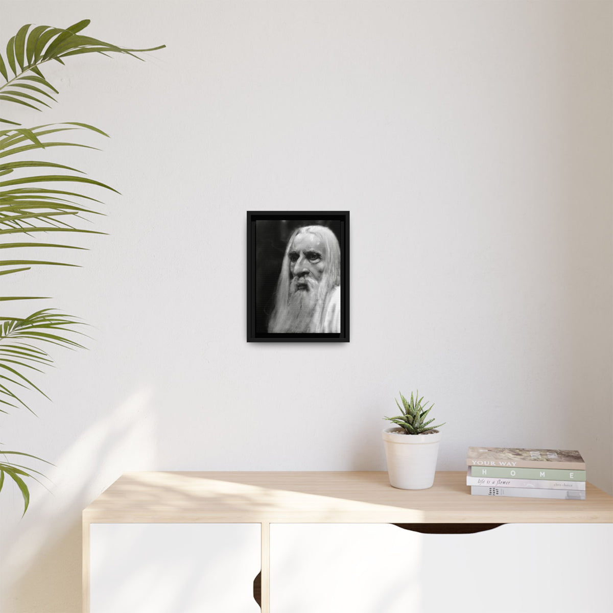 “white wizard” Matte Canvas, Framed (Multi-color)