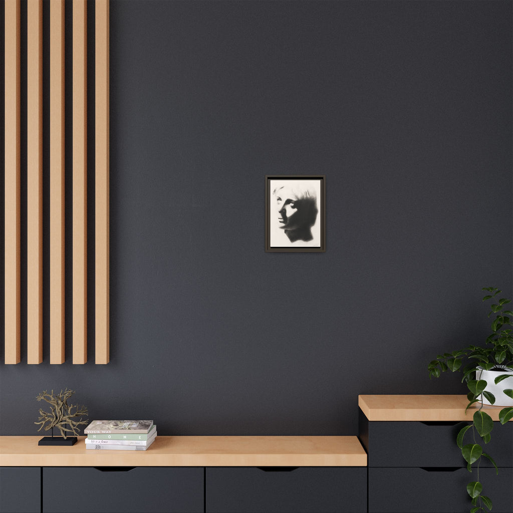 "SHADOW" Framed Matte Canvas Art — Monochrome Portrait Silhouette
