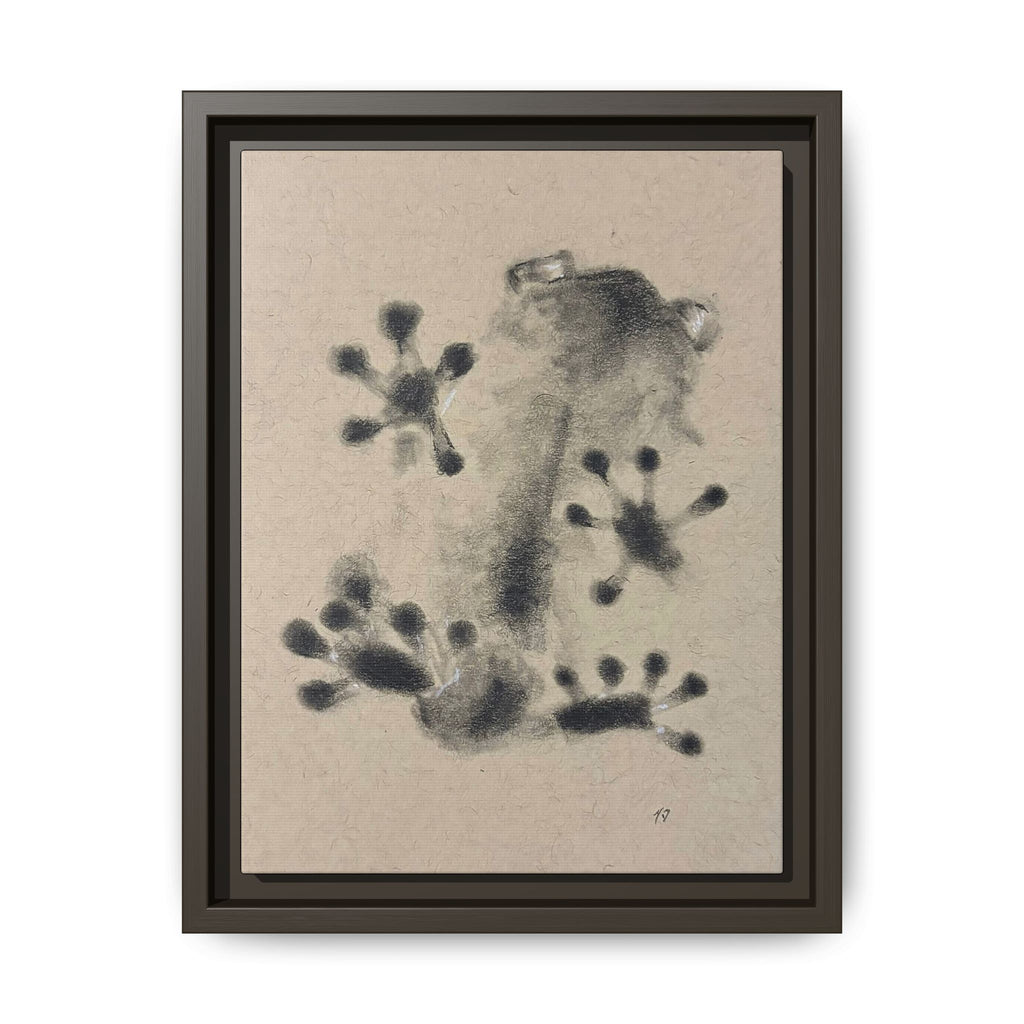 "ICY" FROG Framed Abstract Frog Ink Art — Matte Canvas Wall Print