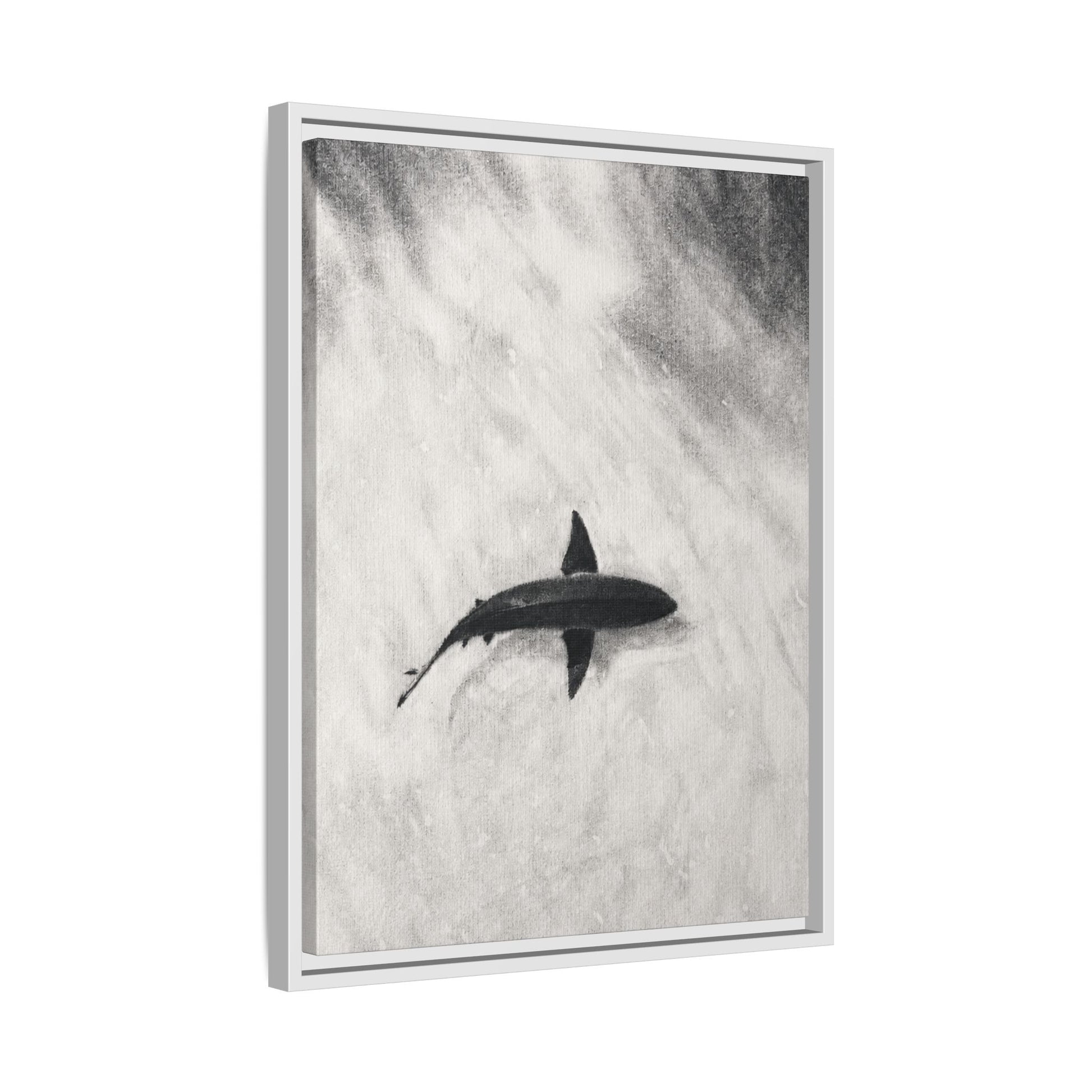 “SHARK!” Matte Canvas, Framed (Multi-color)