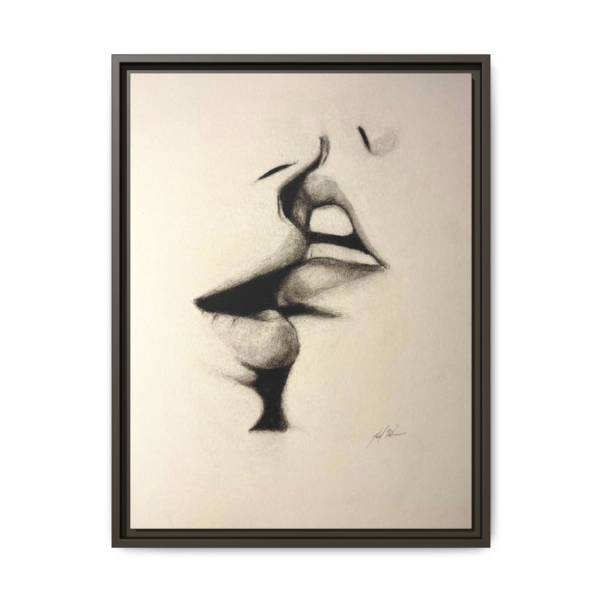 “LIP LOCK” Matte Canvas, Framed (Multi-color)