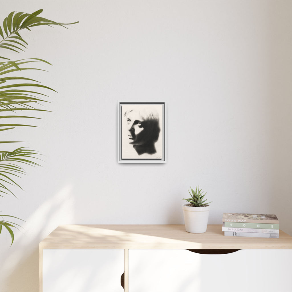 "SHADOW" Framed Matte Canvas Art — Monochrome Portrait Silhouette