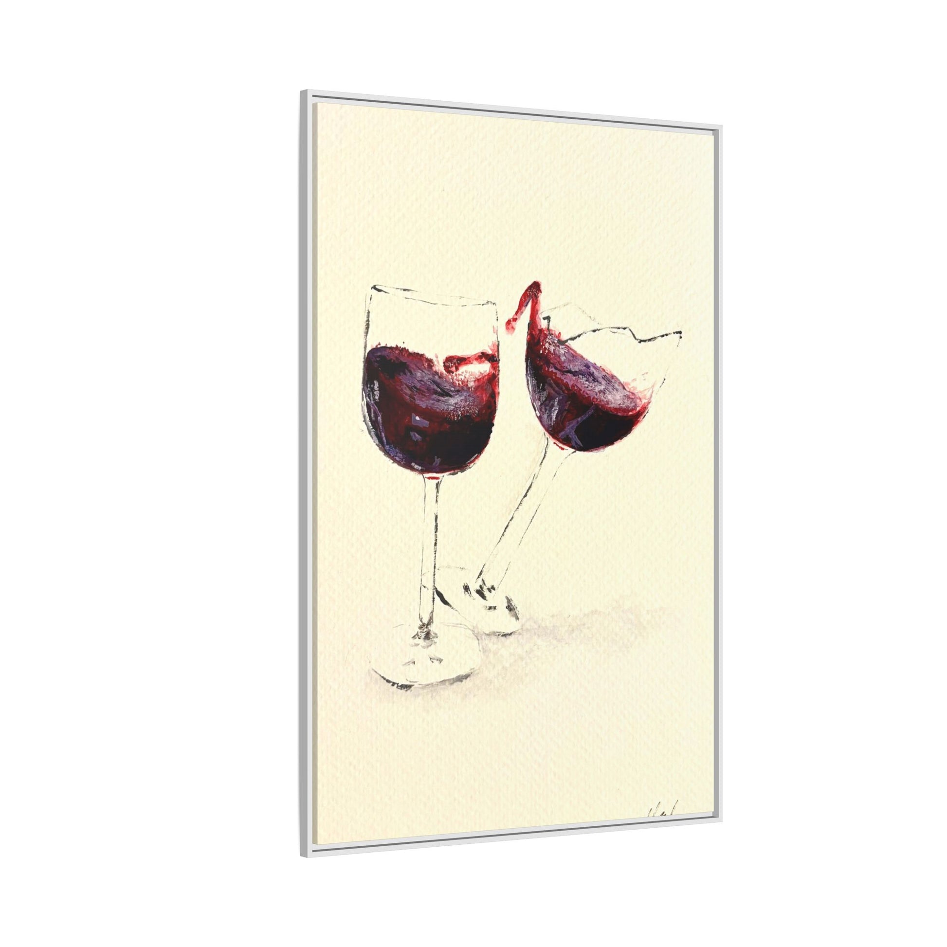 “Wine Glasses” Matte Canvas, Framed (Multi-color)