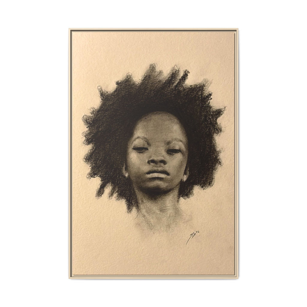 Afro Portrait Matte Canvas Print (Framed)