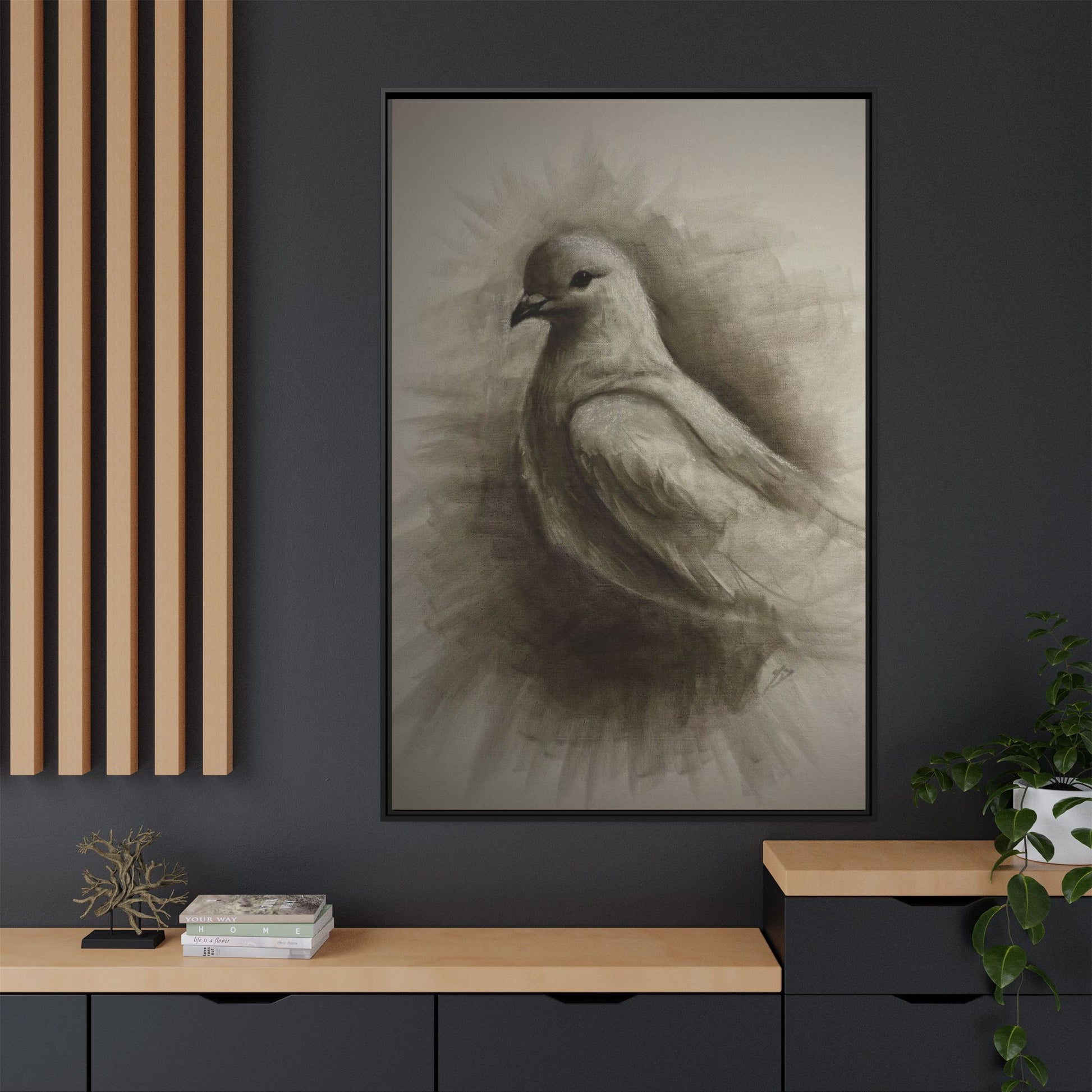 “Dove” Matte Canvas, Framed (Multi-color)