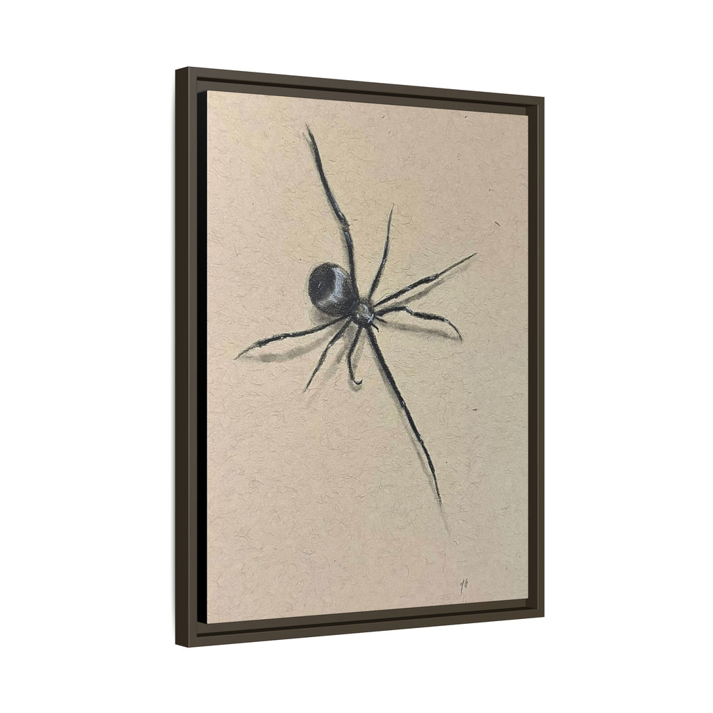 "ICY" SPIDER Framed Canvas Art — Minimal Black Spider Sketch