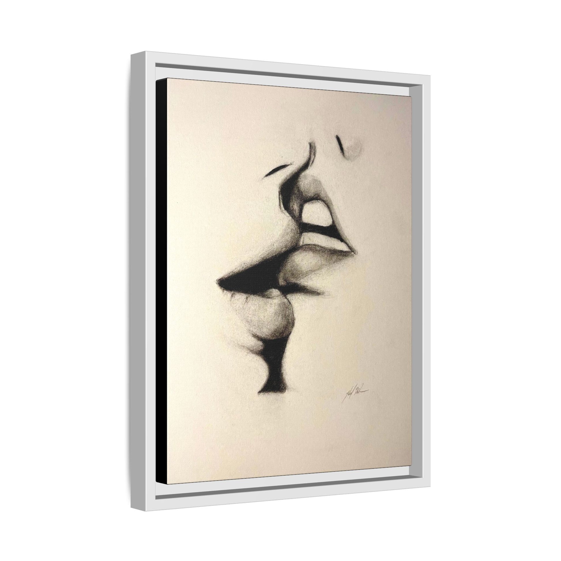 “LIP LOCK” Matte Canvas, Framed (Multi-color)