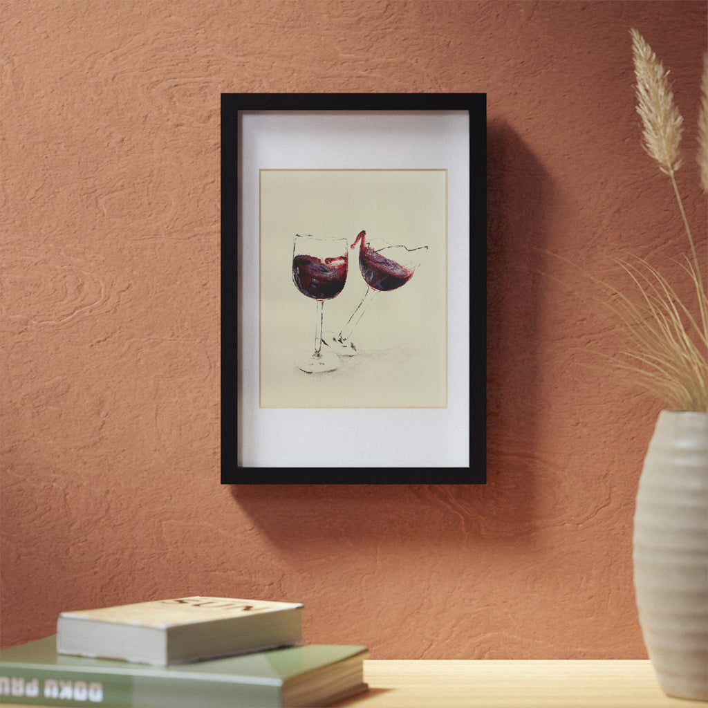 “Wine Glass” Framed Posters, Black