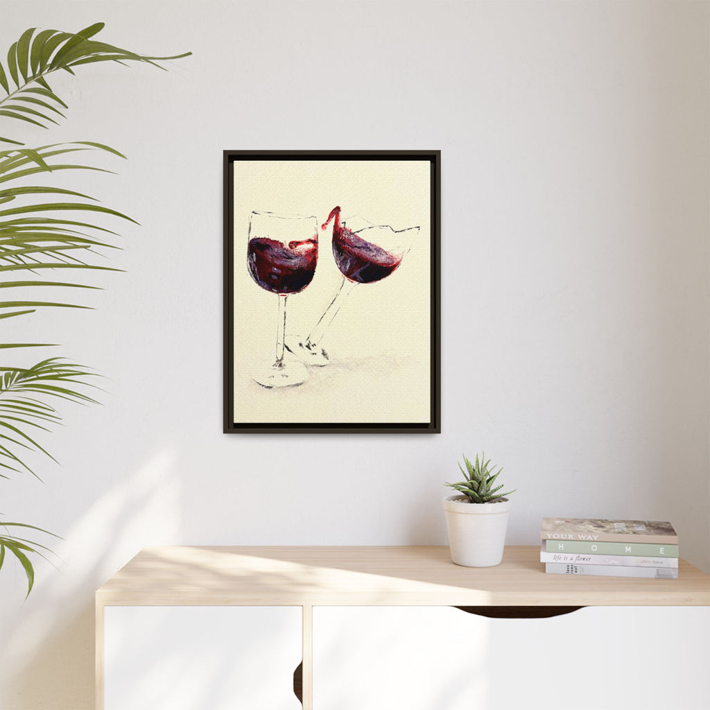 “Wine Glasses” Matte Canvas, Framed (Multi-color)