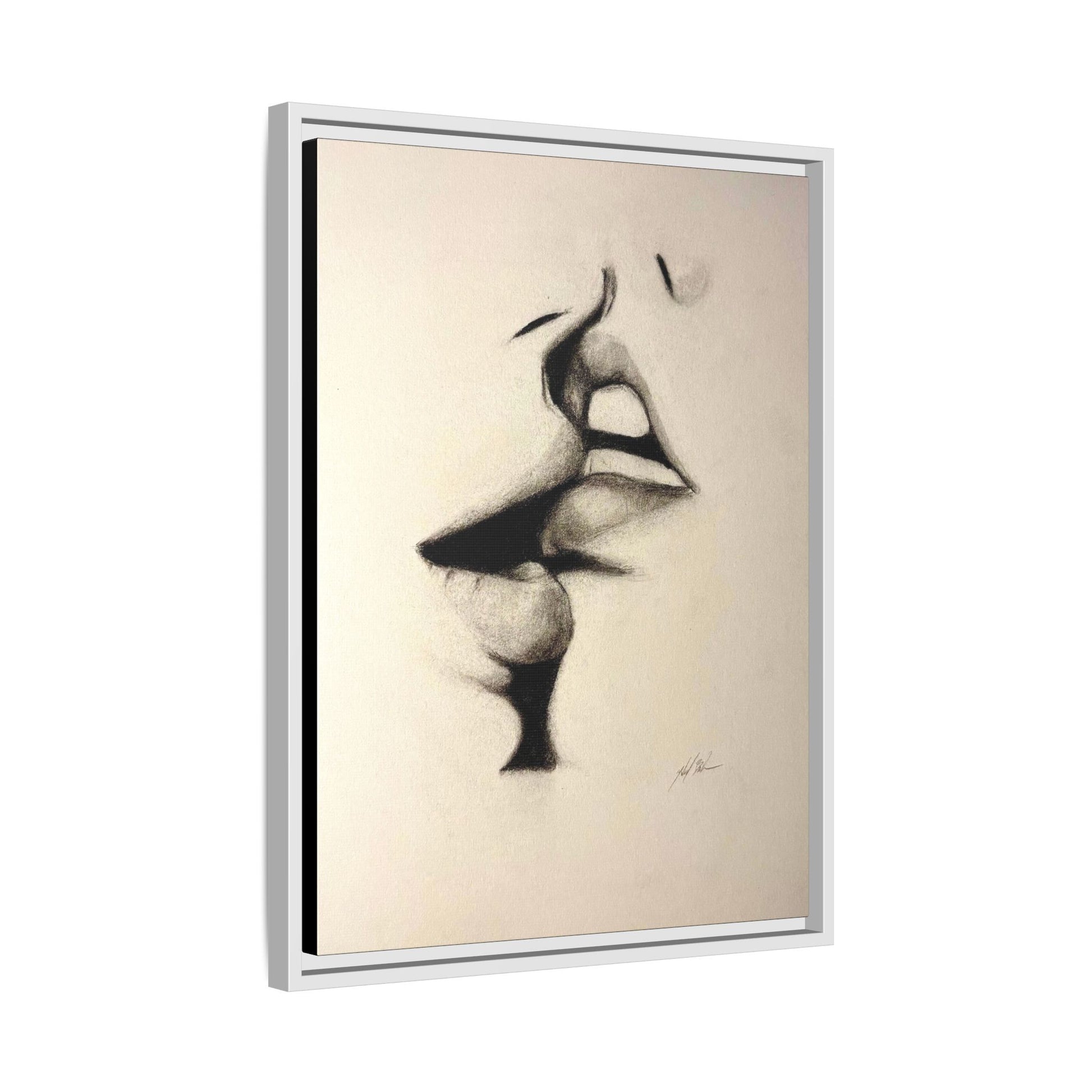 “LIP LOCK” Matte Canvas, Framed (Multi-color)