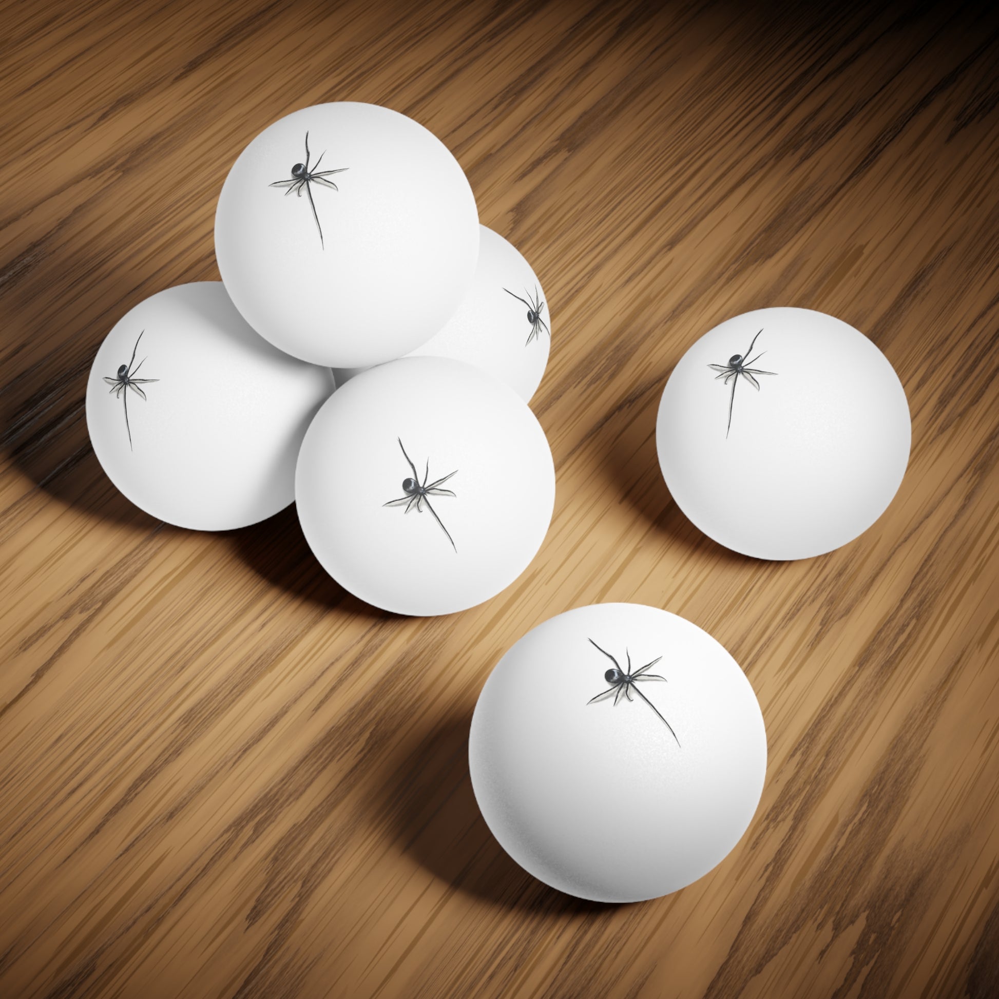 "ICY" Spider Design Ping Pong Balls — Set of 6 Table Tennis Balls
