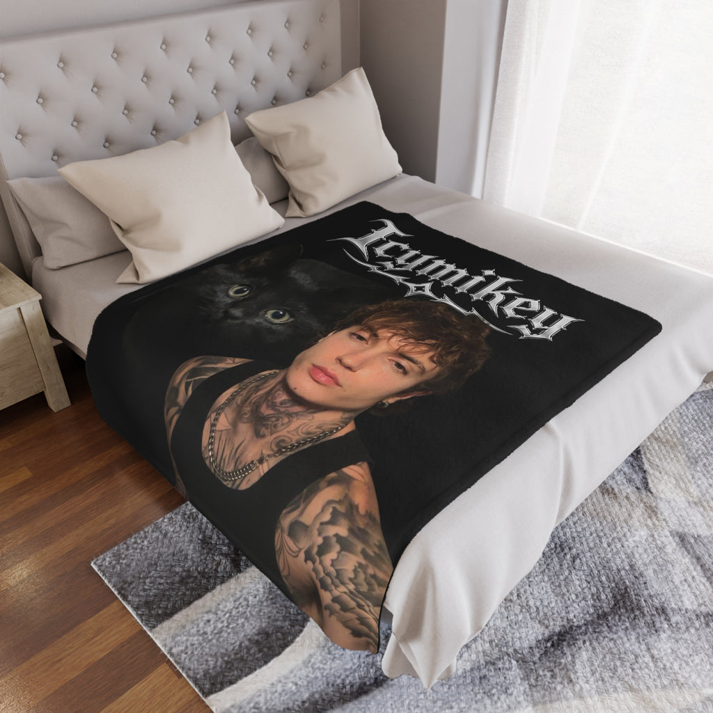 "BOO & MIKEY" Minky Blanket — Gothic Portrait Cat Design