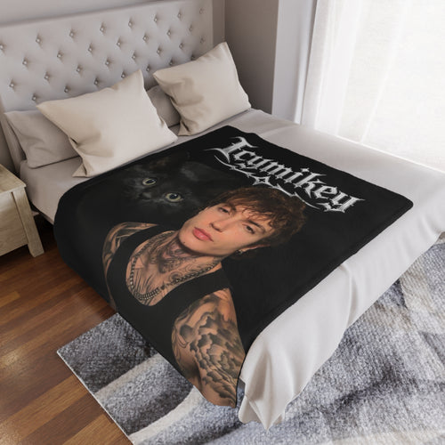 "BOO & MIKEY" Minky Blanket — Gothic Portrait Cat Design