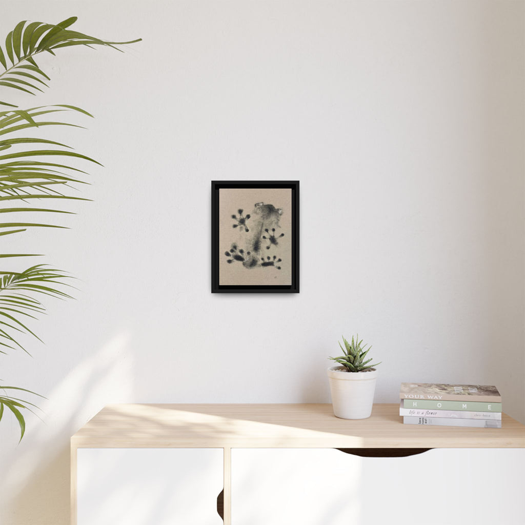 "ICY" FROG Framed Abstract Frog Ink Art — Matte Canvas Wall Print