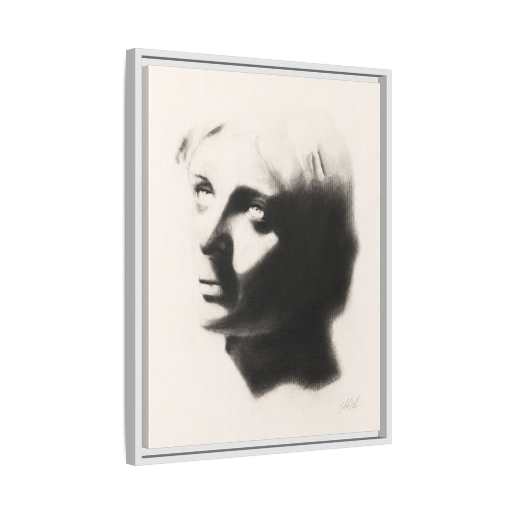 "SHADOW" Framed Matte Canvas Art — Monochrome Portrait Silhouette