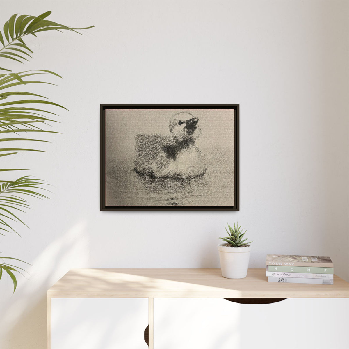 DARK RED SWAN #2 Matte Canvas, Framed (Multi-color)