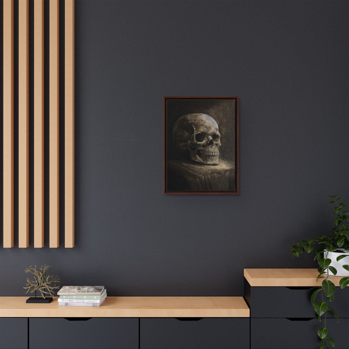 Framed Canvas Skull Portrait Wall Art