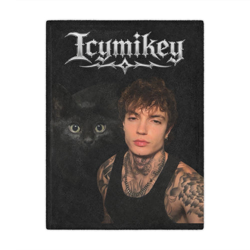 "BOO & MIKEY" Minky Blanket — Gothic Portrait Cat Design