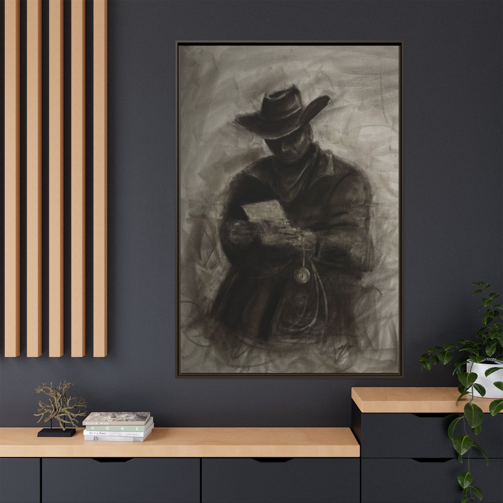 “Cowboy” Matte Canvas, Framed (Multi-color)