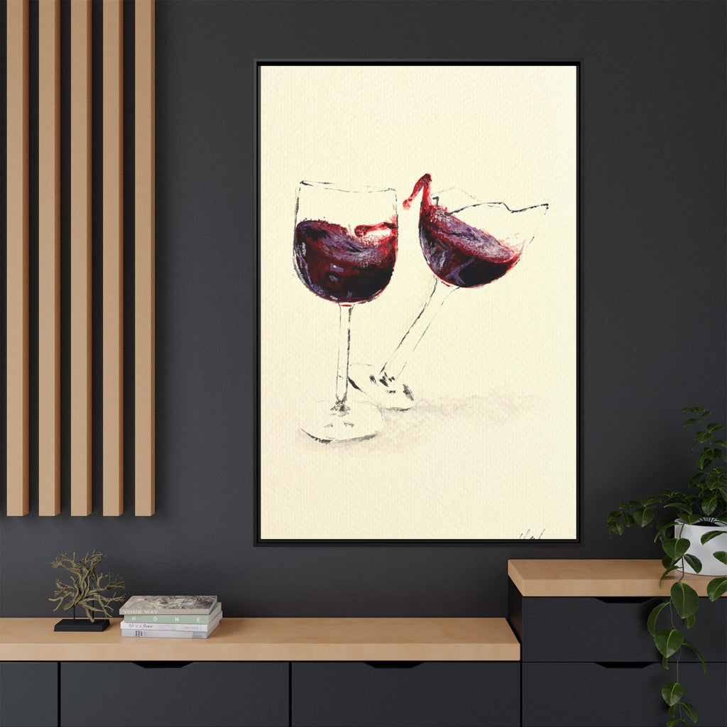 “Wine Glasses” Matte Canvas, Framed (Multi-color)