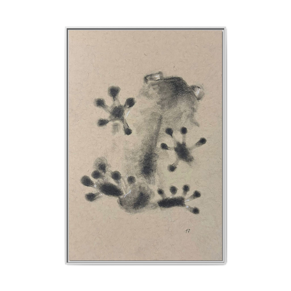 "ICY" FROG Framed Abstract Frog Ink Art — Matte Canvas Wall Print