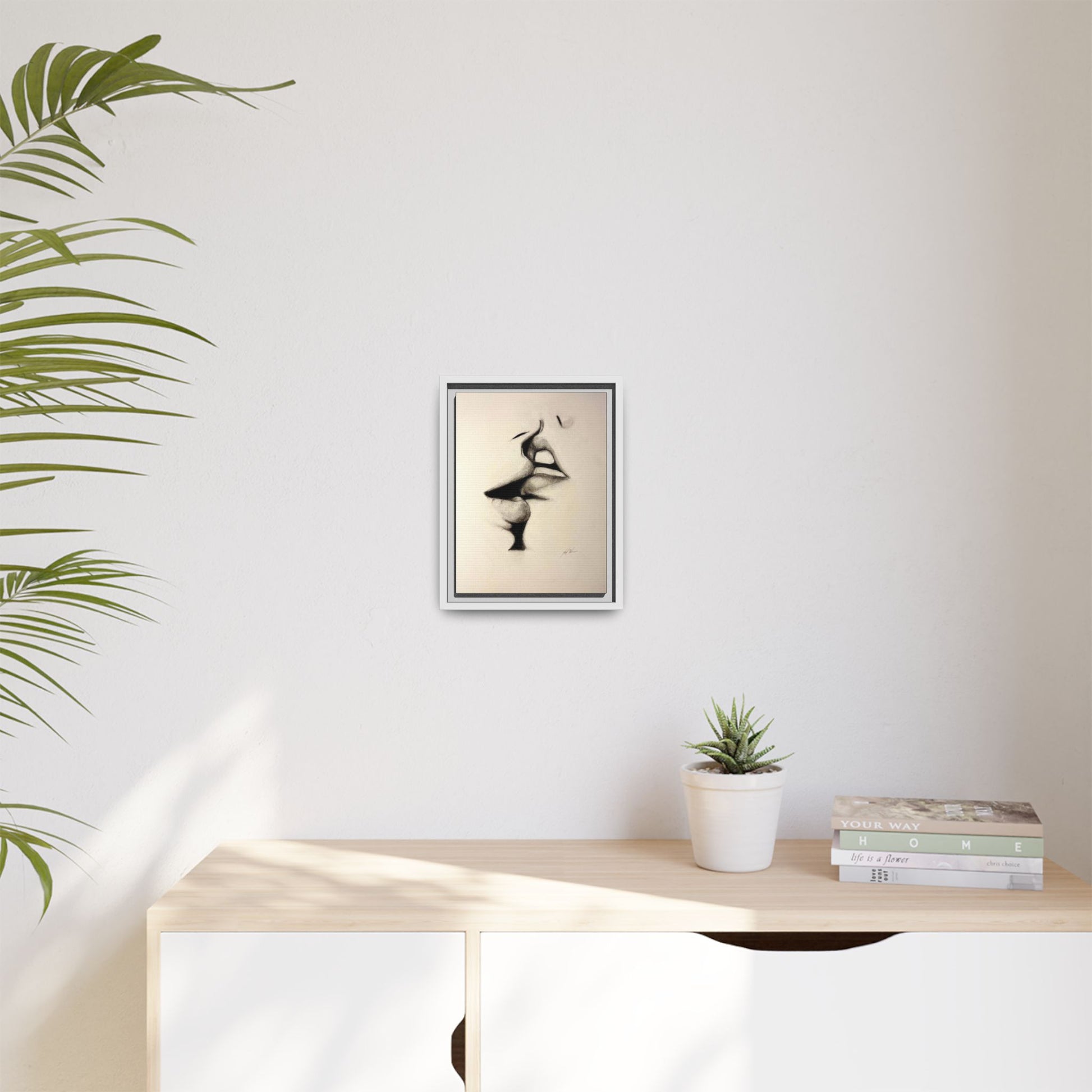 “LIP LOCK” Matte Canvas, Framed (Multi-color)
