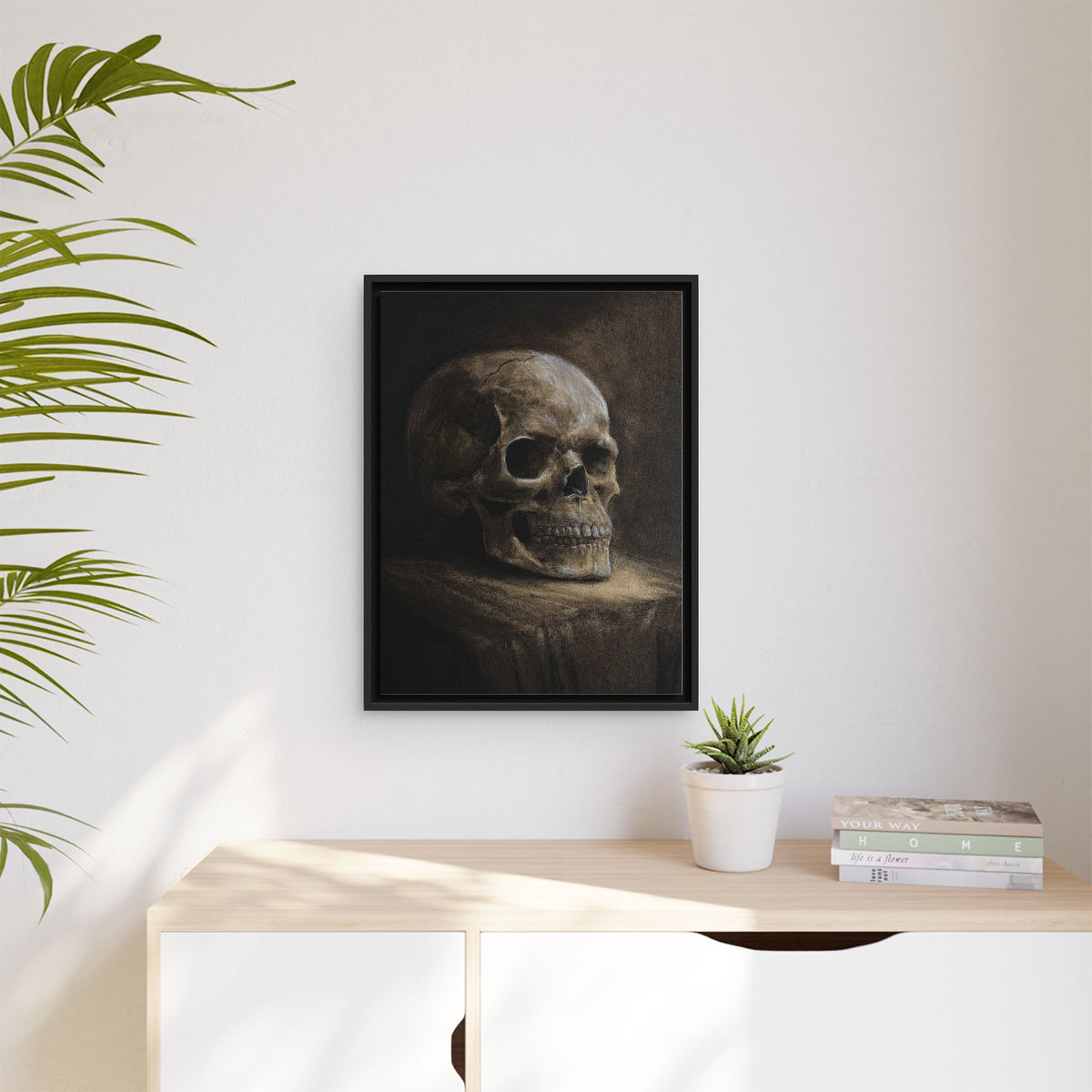 Framed Canvas Skull Portrait Wall Art