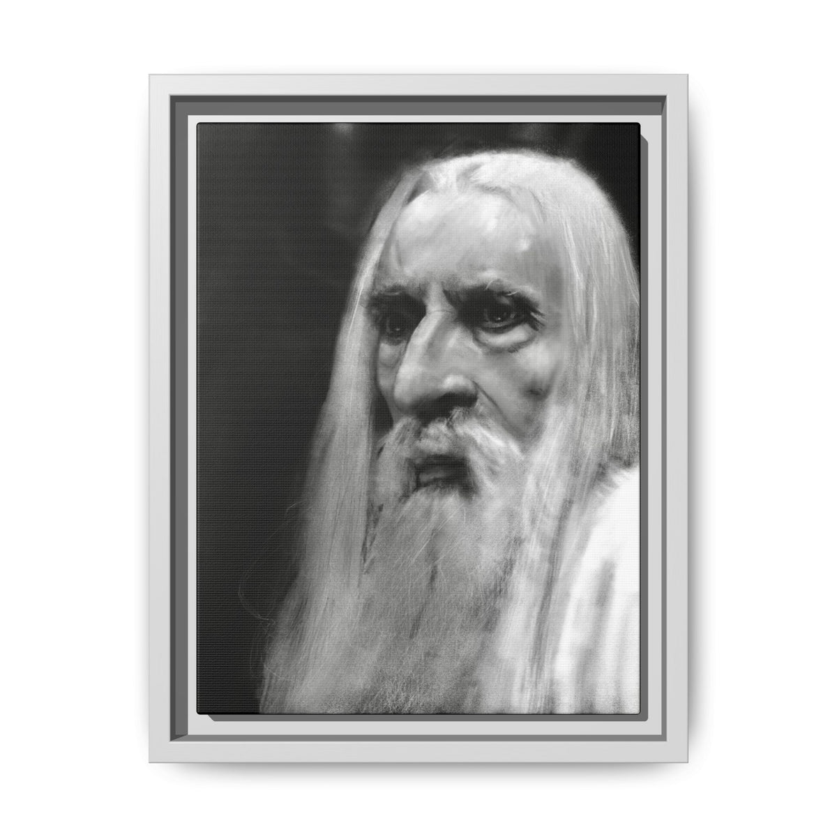 “white wizard” Matte Canvas, Framed (Multi-color)