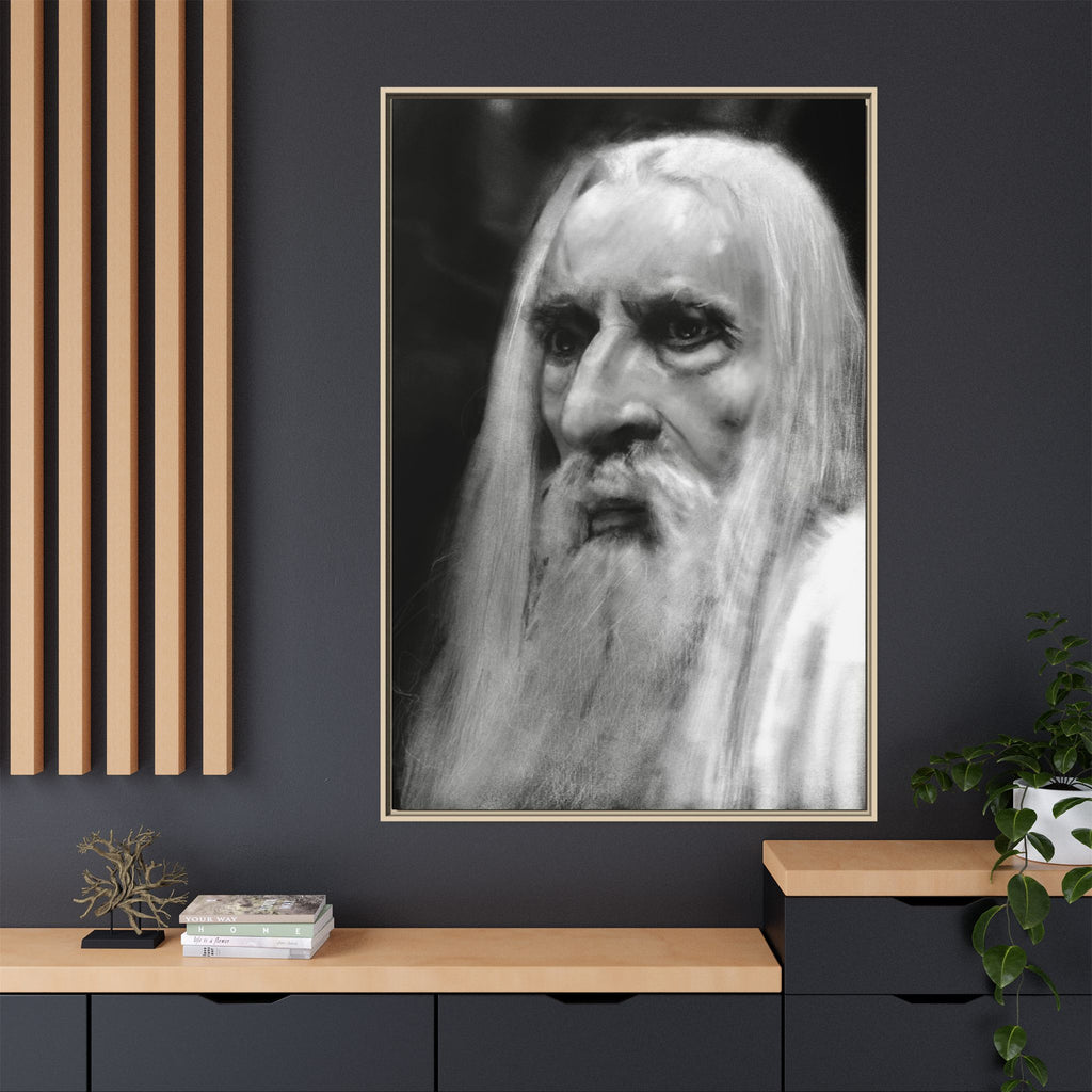 “white wizard” Matte Canvas, Framed (Multi-color)