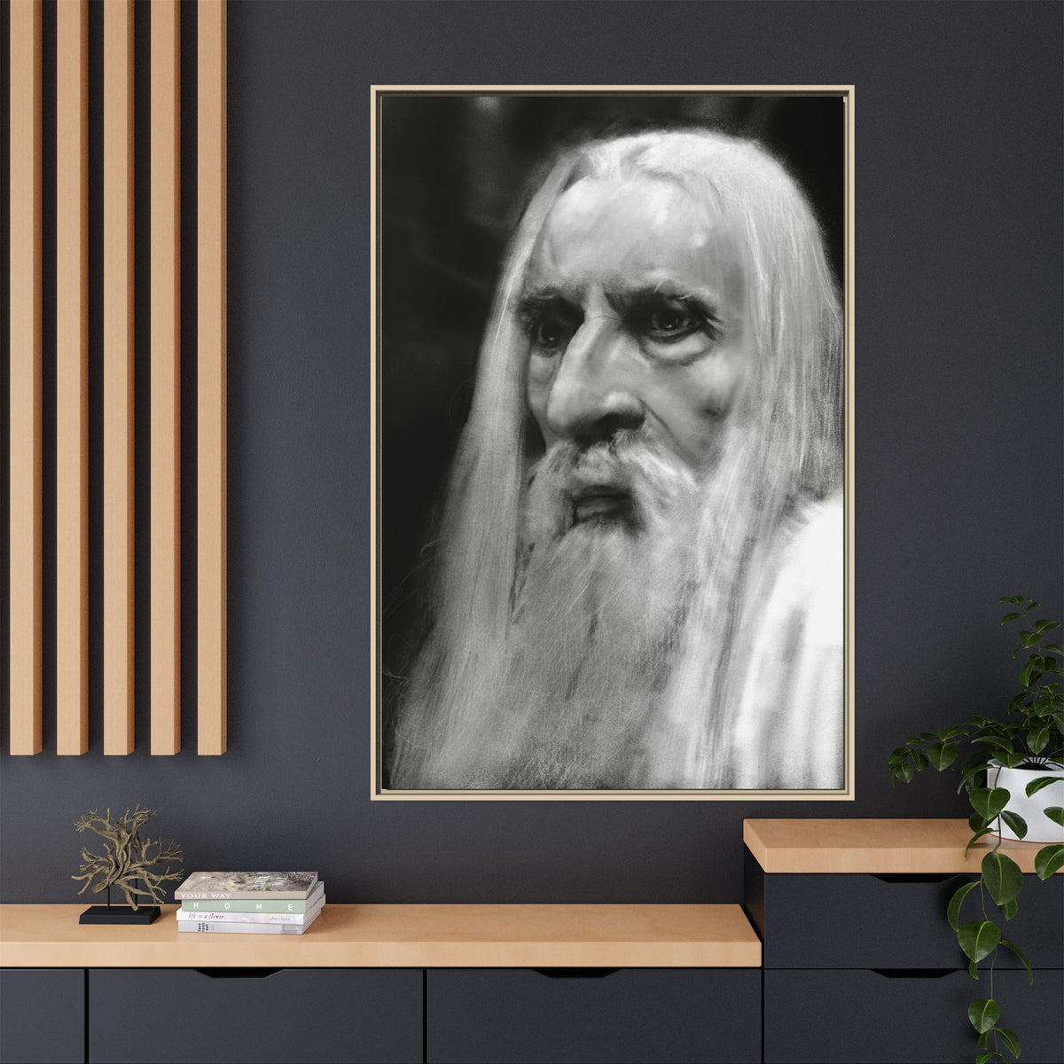 “white wizard” Matte Canvas, Framed (Multi-color)