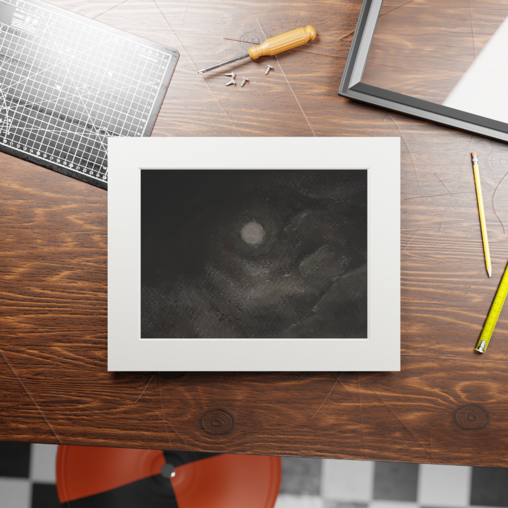Moonlight Abstract Fine Art Print with Passepartout Frame